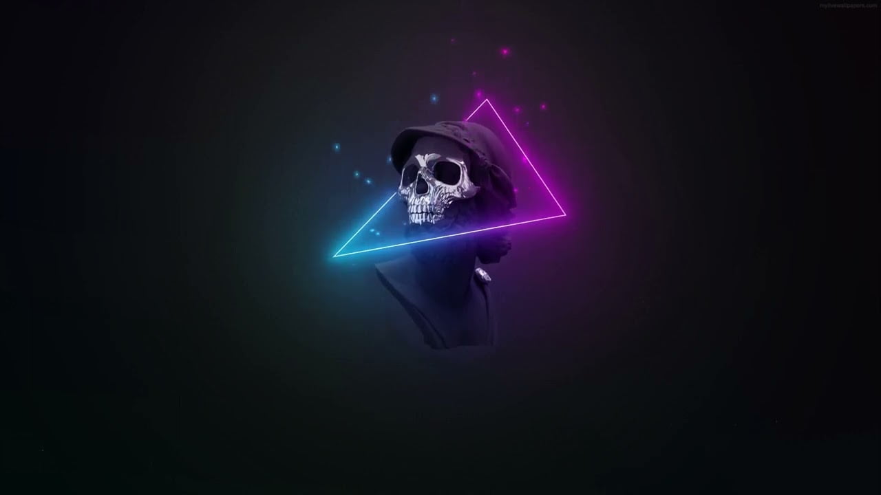 NEON EMBERS SKULL LIVE WALLPAPER - Cool Backgrounds Plus