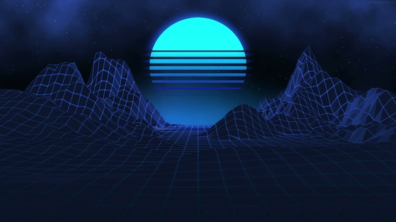 BLUE RETRO MOON LIVE WALLPAPER - Cool Backgrounds Plus