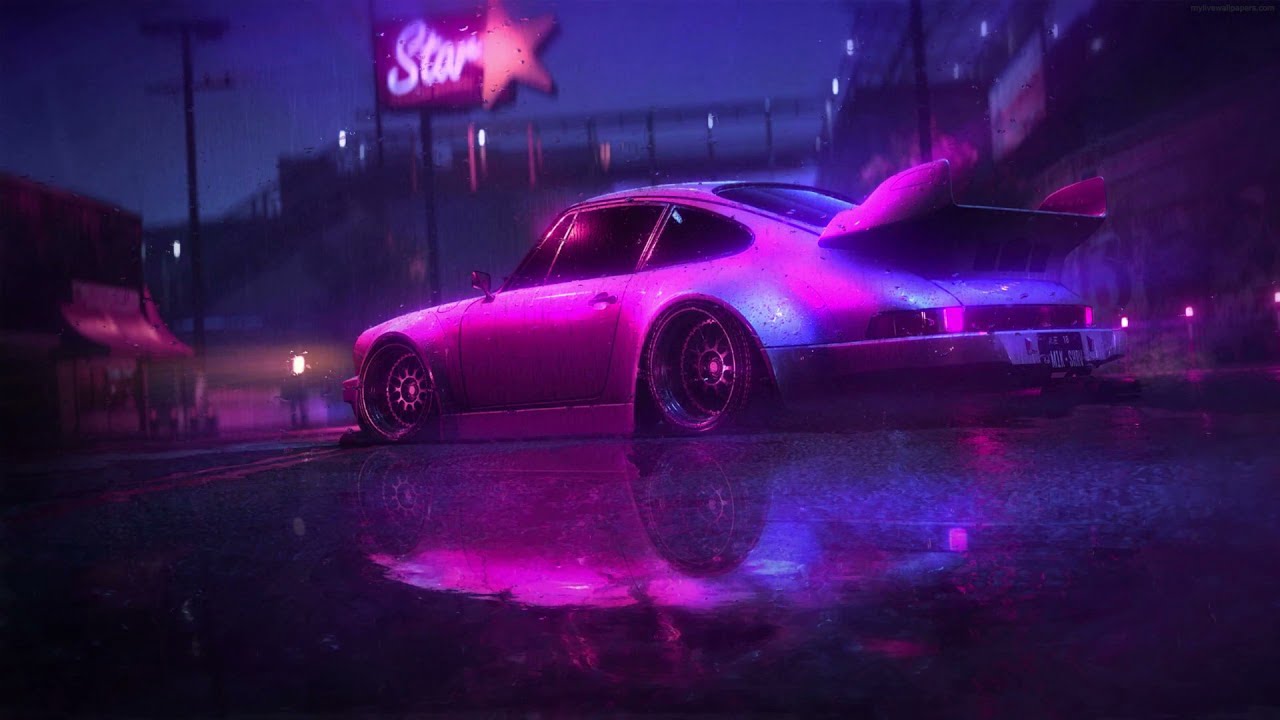 PORSCHE NEON NIGHT LIVE WALLPAPER - Cool Backgrounds Plus